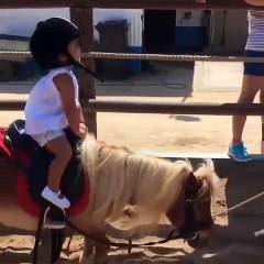 Filha de Carolina Patrocínio diverte-se a andar de pónei