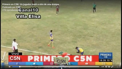 Jogador argentino morre em campo depois de empurrão