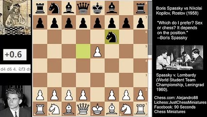 Boris Spassky delivers a little tactical combination and beats a Leningrad Champion (1958)