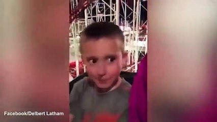 Pai salva filho de cair de montanha russa