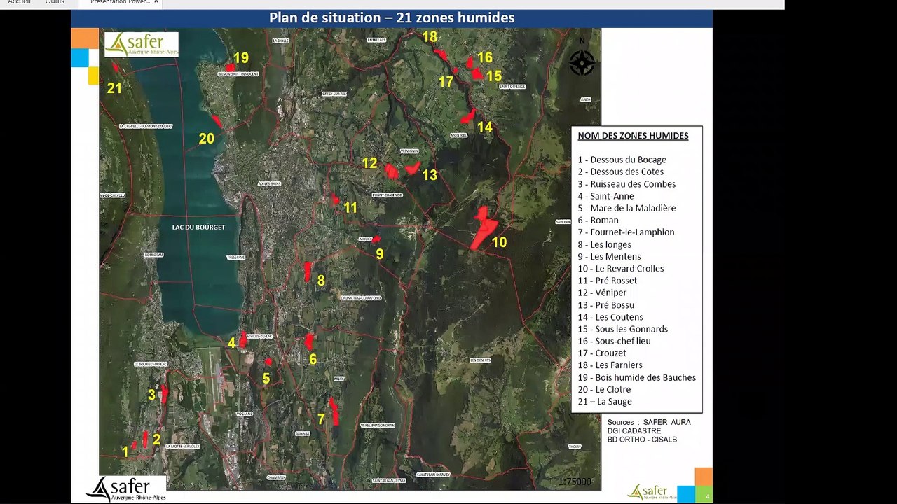 II.1.2 Animation foncière par la Safer sur commande du Comité intercommunautaire pour l'assainissement du lac du Bourget (CISALB) dans les zones humides du lac du Bourget en Savoie