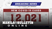 DOH reports 12,021 new cases, bringing the national total to 1,688,040, as of AUGUST 11, 2021