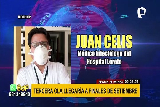 Cevallos: Tercera ola COVID-19 llegaría después de segunda mitad de septiembre