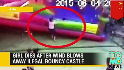 Vento arrasta castelo insuflável e mata criança de 3 anos