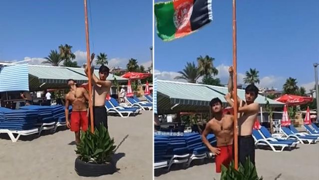 Alanya'daki plajda Afgan bayrağı çekildi iddiasına Valilik'ten net yanıt: Görüntüler 2018 yılına ait, şahıslardan biri Türk vatandaşı