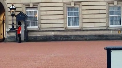 Guarda britânico entretém turistas com piruetas no Buckingham