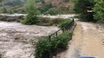 Karabük'te köprü çöktü, yol ulaşıma kapandı