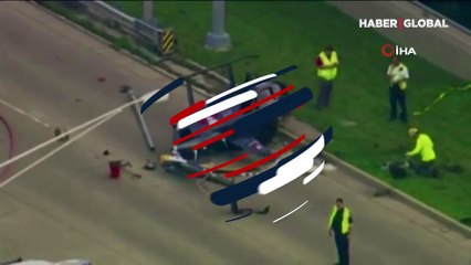 Yolun ortasına helikopter düştü