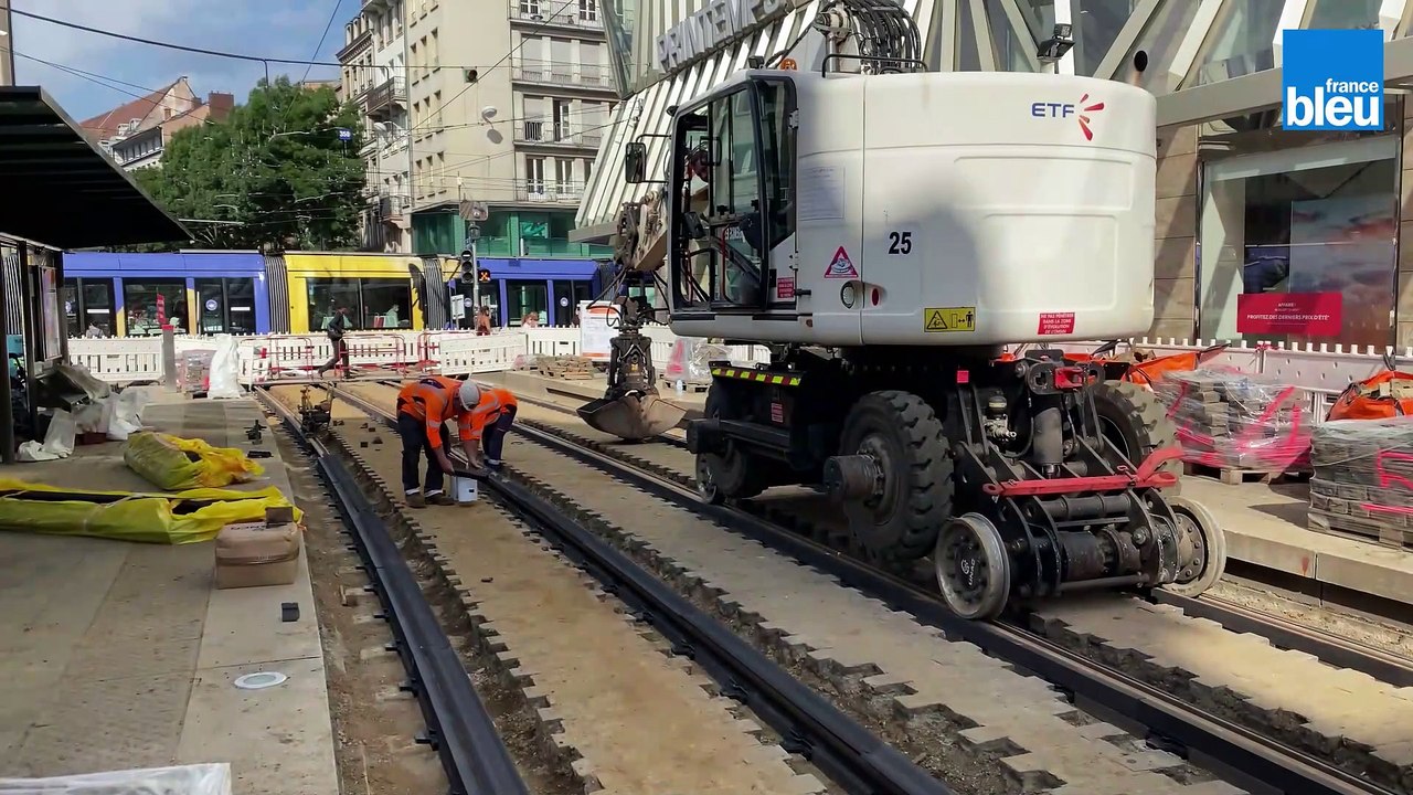 Rénovation des voies du tramway à Strasbourg durant l'été 2021