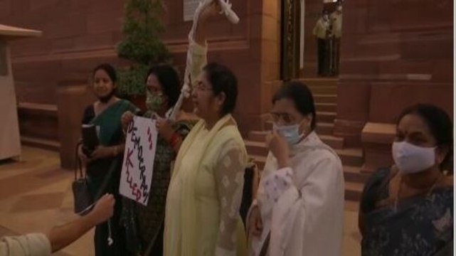 Opposition women MPs allege they were manhandled by marshals in Rajya Sabha