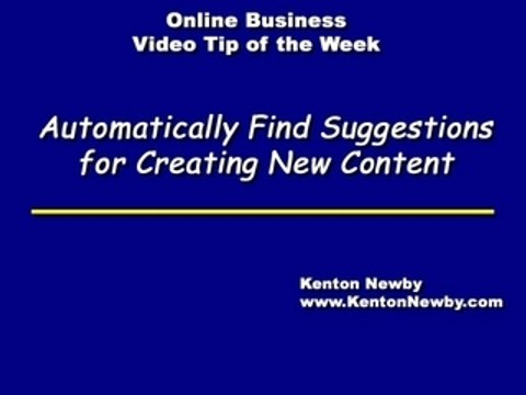 Automatically Find Suggestions for Creating Website Content