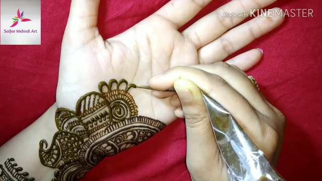 front hand arebic mehndi / rajvadi mehehndi design / bharva style mehndi design / easy simple henna mehndi design for hand / habiba mehndi design