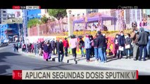 En La Paz se reportaron largas filas para la aplicación de la segunda dosis de la vacuna Sputnik V
