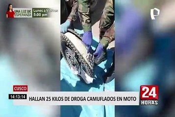 Cusco: hallan 25 kilos de droga camuflados en moto