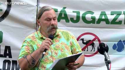 Kamele vor dem Parlament: "Green Guerilla" warnt vor Versteppung Ungarns
