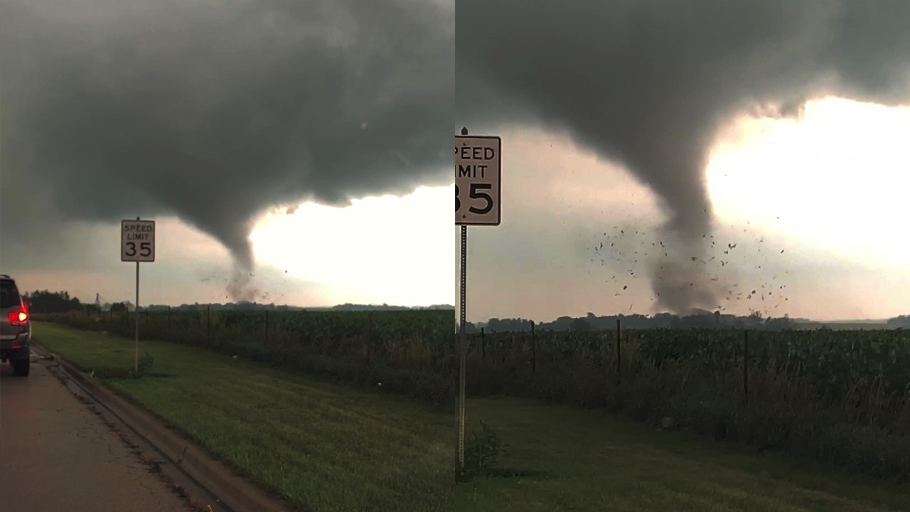 'COLOSSAL Tornado Ripping Through a Building in Illinois '