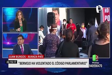 Congresista Juan Burgos anunció que se pedirá a la Comisión de Ética sancionar a Bermejo