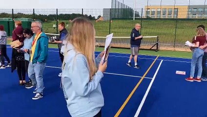 Lucy Reed opens her GCSE results at High Tunstall College of Science