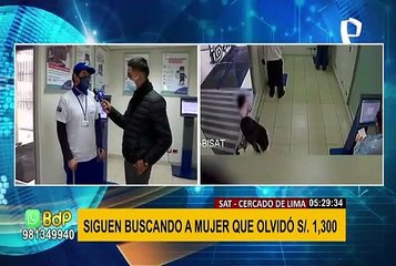 SAT inicia campaña de difusión para dar con el paradero de mujer que olvidó S/1 300