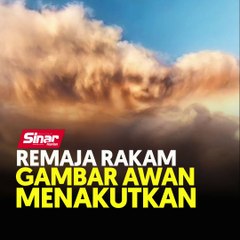Remaja rakam gambar awan menakutkan
