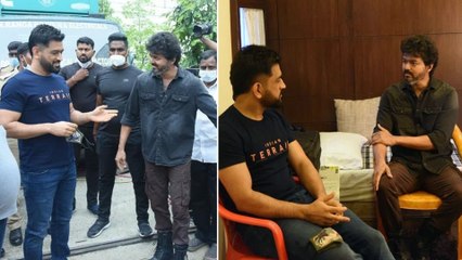 IPL 2021 : MS Dhoni Visits Vijay On Beast Sets, Photos Goes Viral || Oneindia Telugu