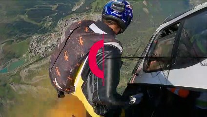 Man flies over French ski resort Avoriaz in wingsuit