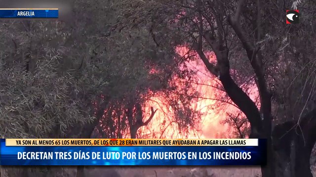 Decretan tres días de luto por los muertos en los incendios