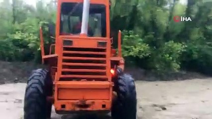 Dere yatağı taştı Bartın-Ulus karayolu ulaşıma kapandı
