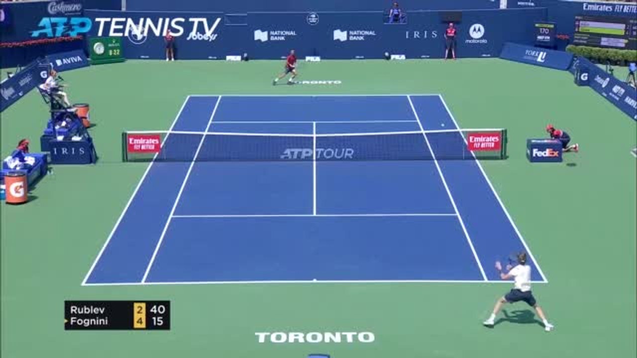 Toronto - Rublev plus solide que Fognini