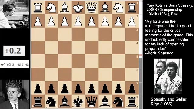 Boris Spassky opens the g file with a knight sacrifice and finishes the game (1961)