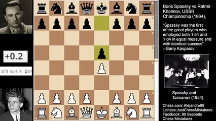 Boris Spassky plays the Kings Gambit and defeats The Central Defender (1964)