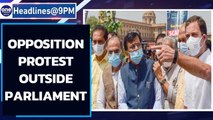 Rahul Gandhi led opposition protest outside Parliament | Oneindia News