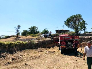 Çan'daki anız yangını evlere ulaşmadan söndürüldü