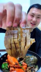 SPICY SEAFOOD | SQUID OCTOPUS SUPER NICE EATING |  أصوات الأخطبوط ال | #shorts #57