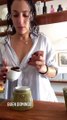 Luciana Blomberg haciendo cafe de la mañana - instagram stories