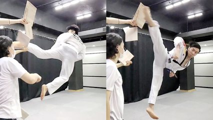 'Demonstration of the JAW-DROPPING Taekwondo 540 Degree Kick'