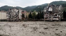 Selin vurduğu Bozkurt'ta, hasar havadan görüntülendi