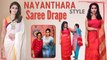 Exclusive:  2 Minute Saree Draping by Celebrity Saree Drapist Saraswathi | Nayanthara  | Say Swag