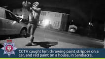 CCTV captures man throwing paint stripper on car in Derbyshire