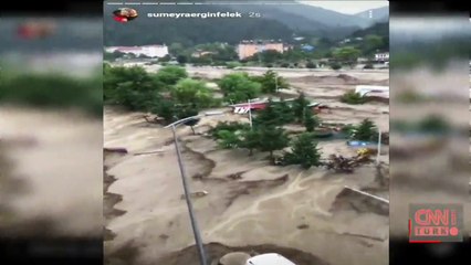 Ezine Çayı'nın taştığı an cep telefonu kamerasında