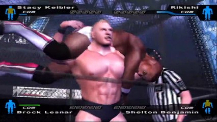 Here Comes the Pain Stacy Keibler vs Rikishi vs Brock Lesnar vs Shelton Benjamin
