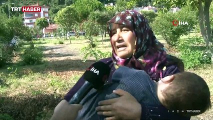 Selden kurtulan torunu kucağında diğerinden iyi haber bekliyor