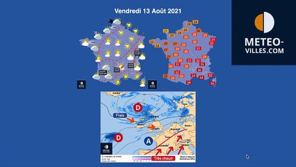 prévisions météo du vendredi 13 août 2021
