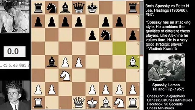 Boris Spassky sacs a knight on f7 and creates a winning attack (1966)