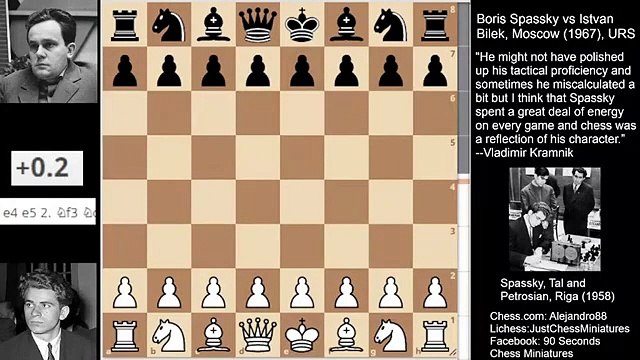 Boris Spassky sacs a Bishop and the black King gets stuck in the centre (1967)