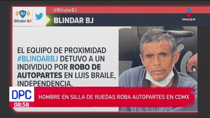 Hombre en silla de ruedas roba autopartes en la CDMX