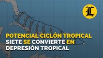 Potencial ciclón tropical siete se convierte en depresión tropical
