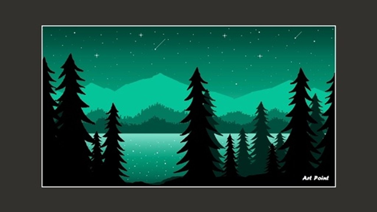 How to Draw - in computer| Microsoft paint tutorial | ms paint | scenery drawing 120 - Art Point