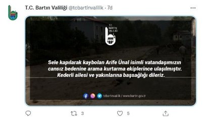 Selde kaybolan 84 yaşındaki Arife Ünal'ın cansız bedenine ulaşıldı