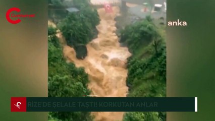 Rize sağanak yağışın etkisine girdi, Ağaran şelalesi taştı, bazı yollarda heyelan meydana geldi